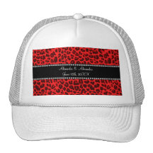 Red leopard pattern wedding favors hat