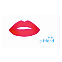 Red Lips Refer A Friend Coupon Salon Business Card Templates