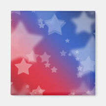 Red White and Blue Star Background Magnet