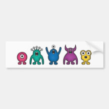 Regenbogen-alien-Monster Auto Aufkleber