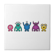 Regenbogen-alien-Monster Keramikfliese