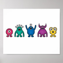 Regenbogen-alien-Monster Plakate