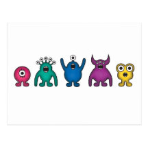 Regenbogen-alien-Monster Postkarten