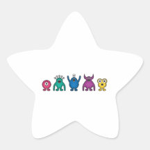 Regenbogen-alien-Monster Stern Aufkleber