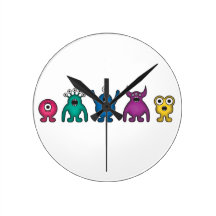Regenbogen-alien-Monster Uhr