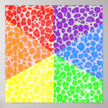 Regenbogen angelt Leopard-Muster Posterdrucke