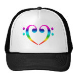 Regenbogen-Bassschlüssel-Herz Netzmütze