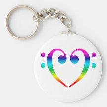 Regenbogen-Bassschlüssel-Herz Schlüsselband