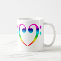 Regenbogen-Bassschlüssel-Herz Teehaferl