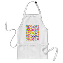 Regenbogen-Blumen-PowerHippieRetro Teens-Geschenke Schürze