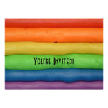 Regenbogen des Squishy Teigs Individuelle Einladung