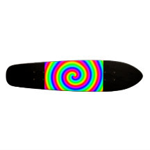 Regenbogen-Farben. Helle und bunte Spirale Bedruckte Skateboarddecks
