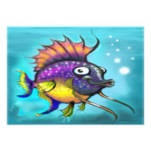 Regenbogen-Fische Ankündigungskarte