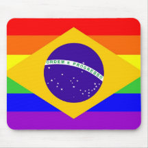 Regenbogen-Flaggenhomosexueller Brasilien-Landes h Mauspad