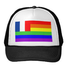 Regenbogen-Flaggenhomosexueller Frankreich-Landes  Baseballmütze