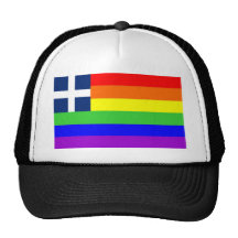 Regenbogen-Flaggenhomosexueller Griechenland-Lande Kultkappe