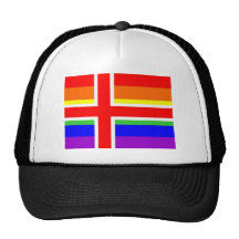 Regenbogen-Flaggenhomosexueller Island-Landes homo Retrokult Cap