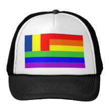 Regenbogen-Flaggenhomosexueller Rumänien-Landes ho Retrokappen