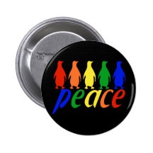 Regenbogen-FriedensPinguine Buttons
