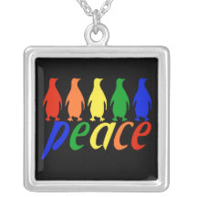 Regenbogen-FriedensPinguine Selbst Gestalteter Schmuck