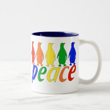 Regenbogen-FriedensPinguine Kaffeetasse