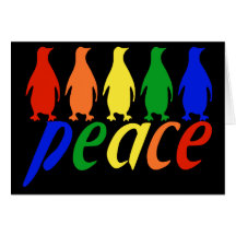 Regenbogen-FriedensPinguine Karte