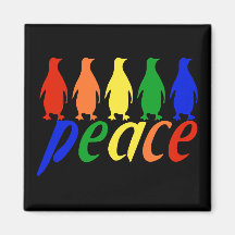 Regenbogen-FriedensPinguine Kühlschrankmagnete