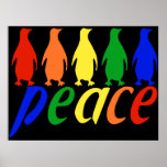 Regenbogen-FriedensPinguine Plakate