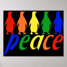 Regenbogen-FriedensPinguine Plakate