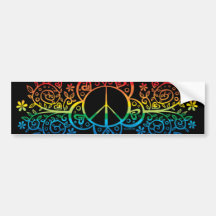 Regenbogen-Friedenszeichen-Autoaufkleber