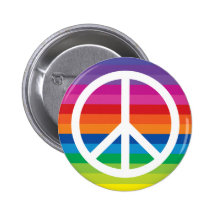 Regenbogen-Friedenszeichen Button
