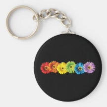Regenbogen-Gänseblümchen Schlüsselanhänger