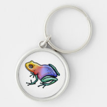 Regenbogen-Gift-Pfeil-Frosch Schlüsselanhänger