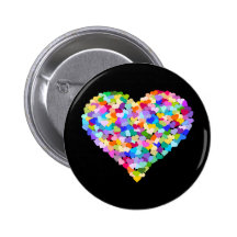 Regenbogen-HerzConfetti Button