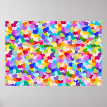 Regenbogen-HerzConfetti Posterdruck