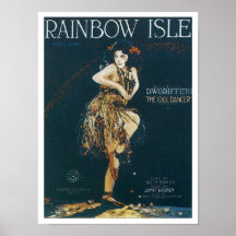 Regenbogen-InselVintage Songbook-Abdeckung Posterdrucke