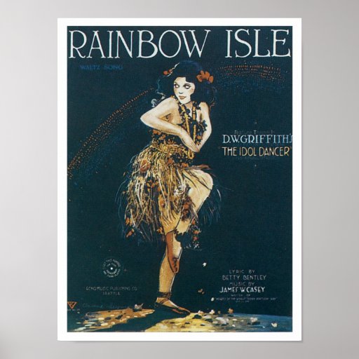 Regenbogen-InselVintage Songbook-Abdeckung Posterdrucke