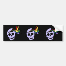 Regenbogen-Lavendel-Schädel-Autoaufkleber