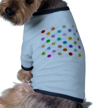 Regenbogen-MehrfarbenSmiley-Muster Haustier Tshirt