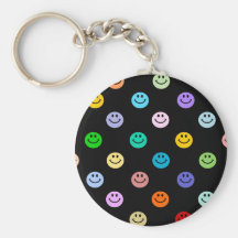Regenbogen-MehrfarbenSmiley-Muster Schlüsselbänder