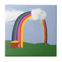 Regenbogen mit einem Topf GoldCartoon-Kunst Fliese