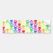 "Regenbogen-Schädel-" Autoaufkleber
