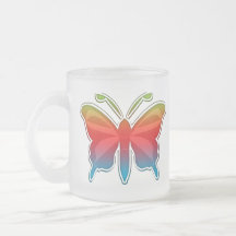 Regenbogen-Schmetterlings-mattierter Becher Teetasse