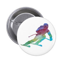 Regenbogen-Skifahrer Buttons