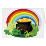 Regenbogen und Goldschatz Grußkarte