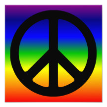 Regenbogen und schwarzes Friedenssymbol Kunstphotos