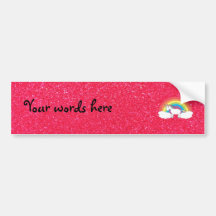 Regenbogen Unicorn-Rosa-Glitter Autosticker