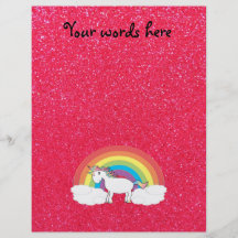 Regenbogen Unicorn-Rosa-Glitter Flyerbedruckung