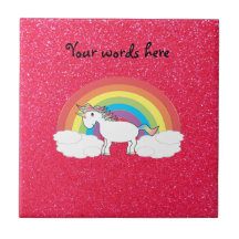 Regenbogen Unicorn-Rosa-Glitter Keramikfliesen