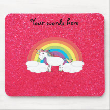 Regenbogen Unicorn-Rosa-Glitter Mousepads